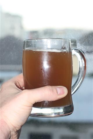 Mexican Honey Beer up to the light